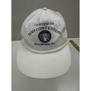 Unbranded Snapback Hat BPOE Elks Convention Rope Cap White Vintage Wildwood NJ